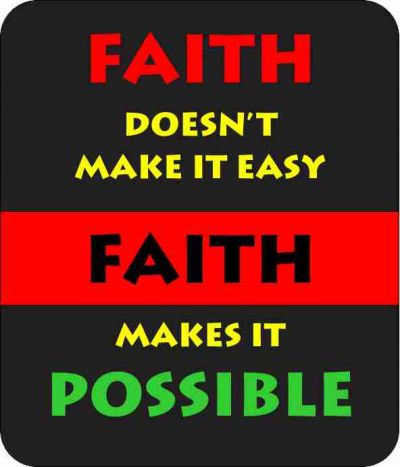 Faith Makes It Possible Black Art Mousepad